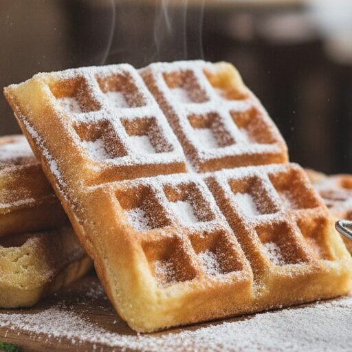 Frisch gebackene Waffeln.